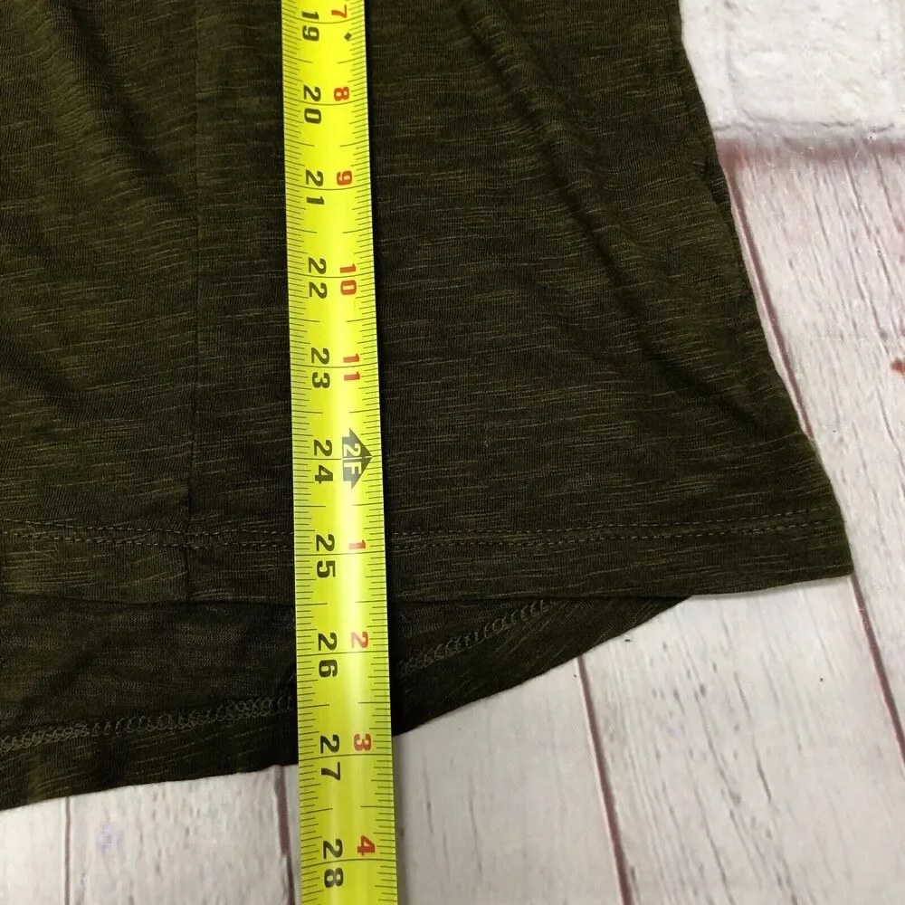 J Jill Women Long Sleeve Blouse Top Shirt Size Medium Petite Olive Green B305 -6 - Picture 3 of 13